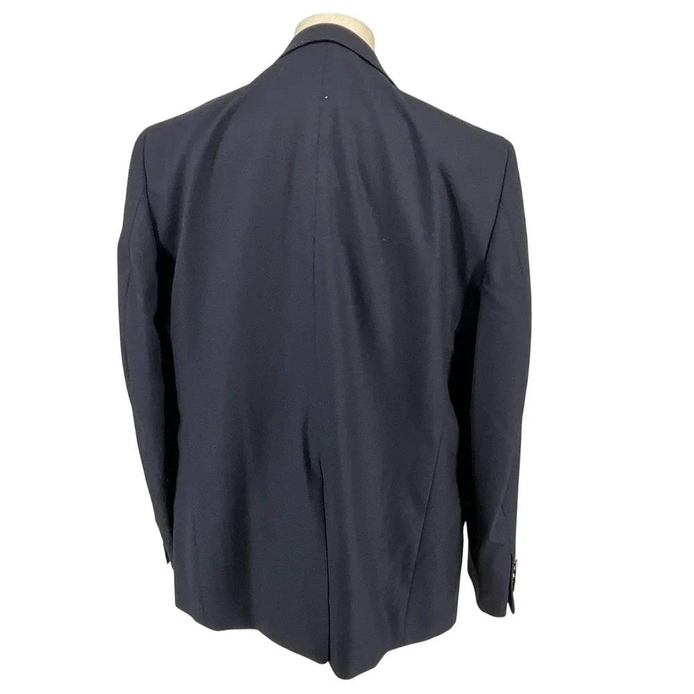 NWT Stafford Executive Classic Fit Blazer Navy Wool Men 48 REG Gold Buttons‎